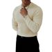 "Slim Fit Knit Thermal Langarm-T-Shirt – Dehnbare Basisschicht für Herren in Schwarz/Off-White (M-XXXL)"_voghion.com