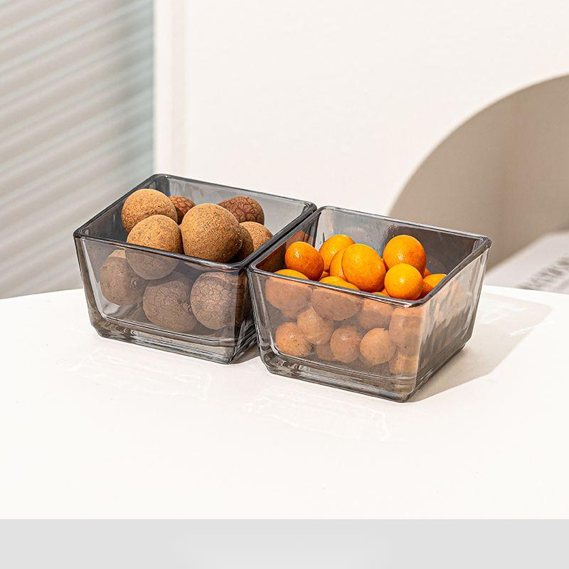 Luxury glass dry Commercial fruit snack Divided Tea table Candy Dim sum Rectangular wooden tray_voghion.com