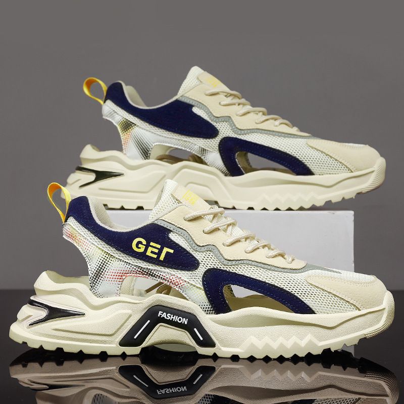 Sandals Summer New Style With A Hollow Breathable Toe Bag, Mesh For Youth Sports, Slip And Anti Odor Beach Men's Shoes_voghion.com