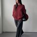 Damen Oversize-Strickpullover, lässiger Rundhalspullover, lockere Passform, einfarbig, koreanischer Stil, Herbst-Winter-Mode-Top_voghion.com