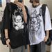 Men's Clothing summer new fashion brand pure cotton bear cartoon print men's Korean loose short sleeved T shirt men's couple wear_voghion.com