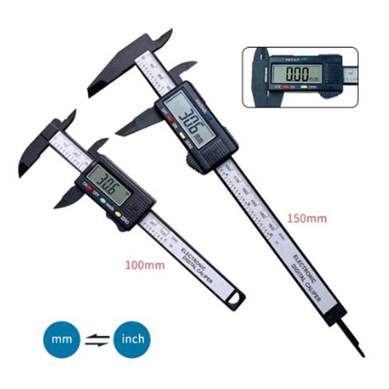 Calibro elettronico digitale Calibro a corsoio con quadrante in fibra di carbonio Calibro a corsoio Micrometro Strumento di misurazione Righello digitale_voghion.com