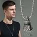 Collana in acciaio al titanio con pugno pesante, personalità dominante, trendy, per uomini, studenti, coppie, moda, ciondolo hip hop_voghion.com