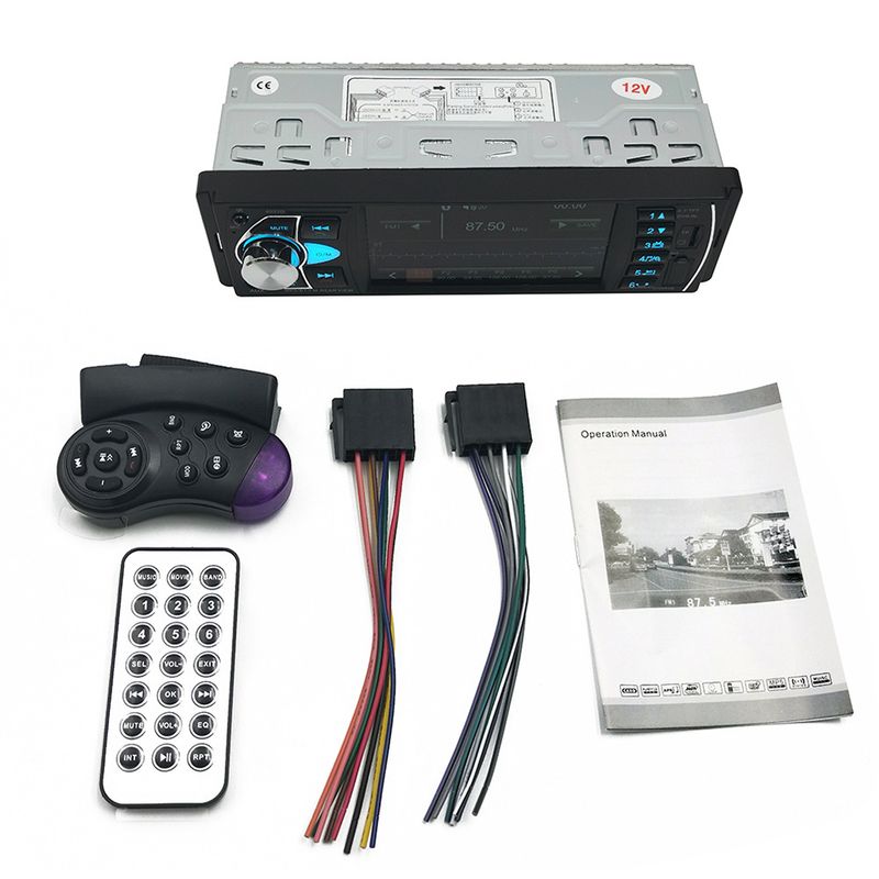 4.1 Polegadas HD Tela Grande Mãos-livres Carro MP5 Player Cartão U Disco Rádio Reverso Reprodutor de Áudio Estação de Rádio Com Controle Remoto_voghion.com