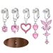 Nessun piercing anello ciondolo cuore farfalla clip moda trendy ombelico pulsante all'ingrosso_voghion.com