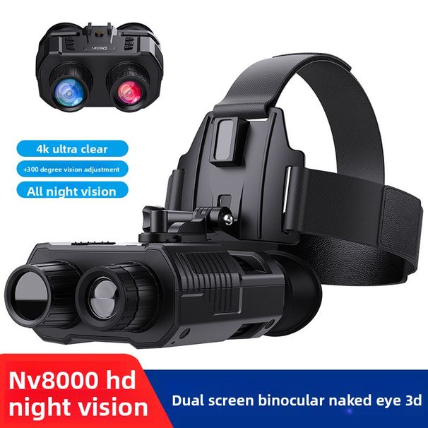 Head-mouted 4K HD Dual-scree Biocular 3D Naked-eye Night Device With Adjustable Left Ad Right Eye Visio_voghion.com
