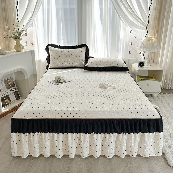 Bettvolant im französischen Stil – Eleganter Matratzenbezug aus wassergewaschener Baumwolle mit Rüschensaum, Prinzessinnen-Ästhetik, Hotel-Luxus (mehrere Größen und Farben)_voghion.com