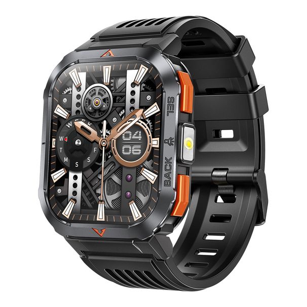 Outdoor-Smartwatch – Bluetooth-Anrufe, 400-mAh-Akku, Herzfrequenzmesser, wasserdicht, Kompass, Fernauslöser für die Kamera_voghion.com