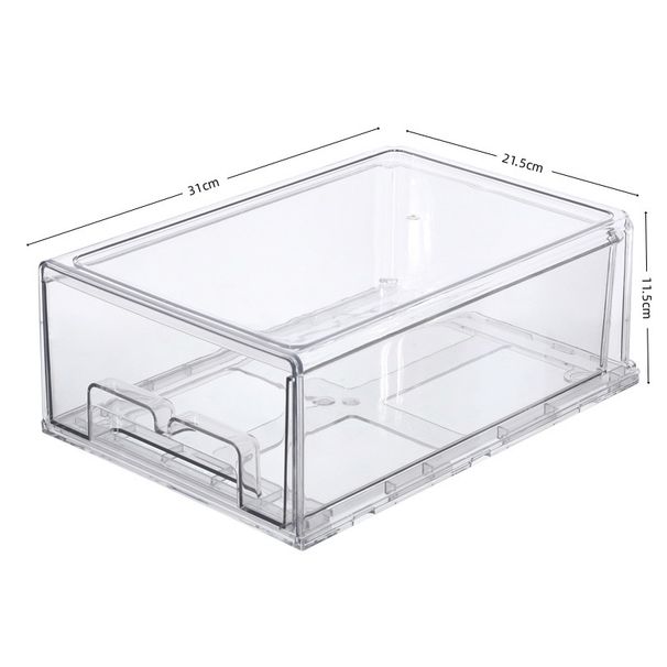 Lade Type Voedsel Vers Fruit en Graan Opslag Anti Geur Transparant Zichtbaar Vriezer Koelkast Opbergdoos_voghion.com