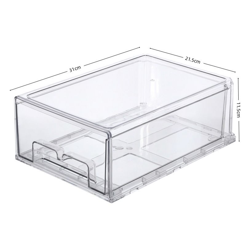 Drawer Type Food Fresh Fruit And Grain Storage Anti Smell Transparent Visible Freezer Refrigerator Storage Box_voghion.com