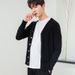 Cardigan con scollo a V da uomo in lana, sottile e ampio, in stile coreano, lavorato a maglia, stile giovanile alla moda_voghion.com