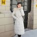Long For Women Large Fur Collar, Winter Coat With Loose Belt, New Thickened Down Cotton Jacket_voghion.com