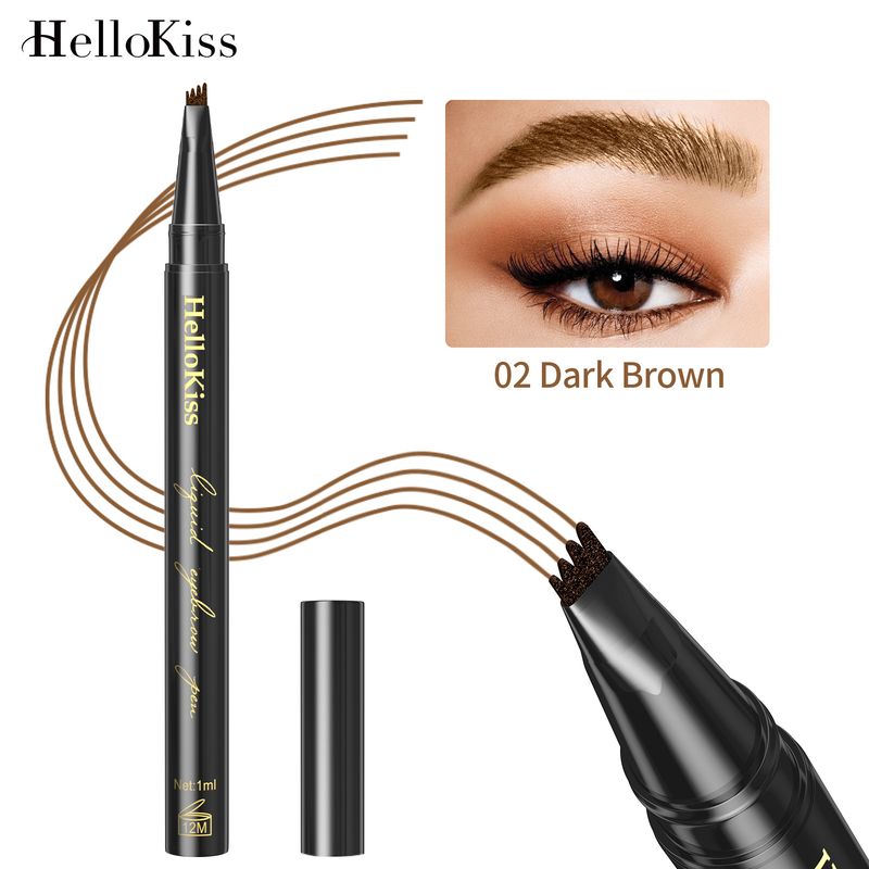HelloKiss Quad Liquid Waterproof, vasthoudende, niet-blijvende wenkbrauwpotloodmake-up_voghion.com