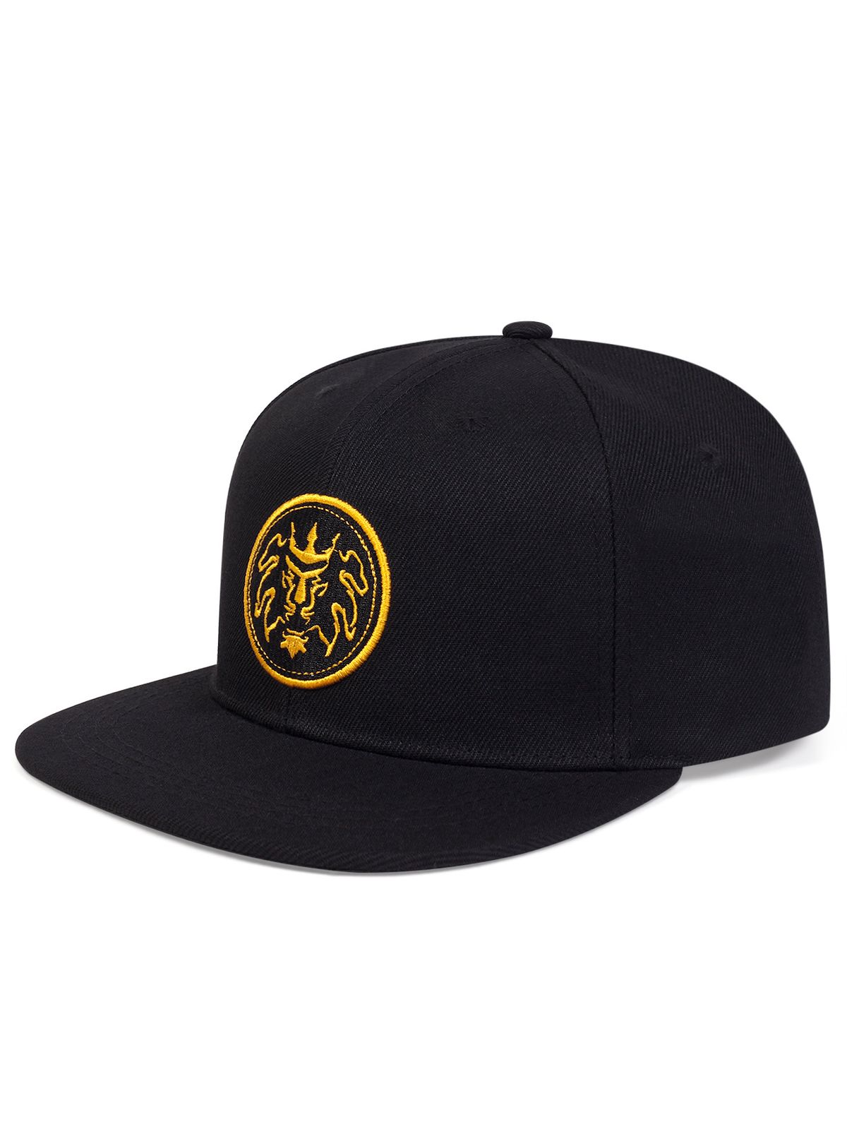 Geborduurd met een gouden leeuwenpatroon, modieus veelzijdig. De koepel is verstelbaar, lief, cool, knap,_voghion.com