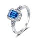 Anello da donna in argento puro XDY placcato con oro PT950, moissanite blu, elegante, leggero, da abbinare tutti i giorni_voghion.com