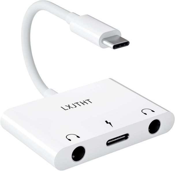 Adattatore LXJTHT, adattatore 3 in 1 tipo C-to USB OTG + adattatore jack per cuffie da 3,5 mm + porta di ricarica rapida PD da 60 W, compatibile con_voghion.com