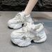 Platform Sole Student Dad 2025 New Spring Mesh Small Size Simple Sports Casual Shoes For Women_voghion.com