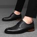Elegante Herren-Lederschuhe, Lederschuhe mit runder Spitze_voghion.com