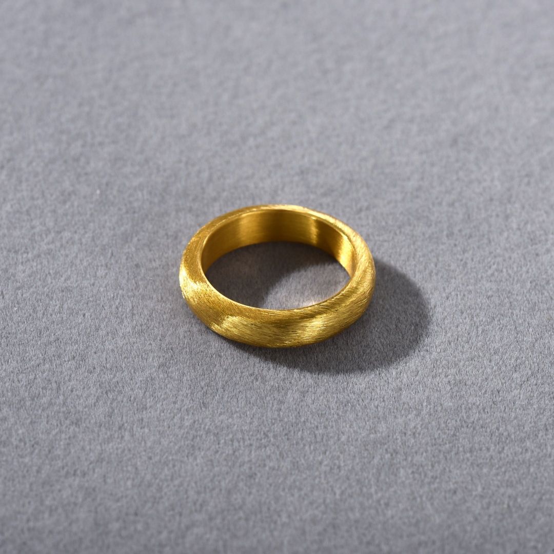 Ensemble de bagues minimalistes en laiton sablé mat pour femme – Alliances élégantes empilables en or et en argent pour un usage quotidien_voghion.com