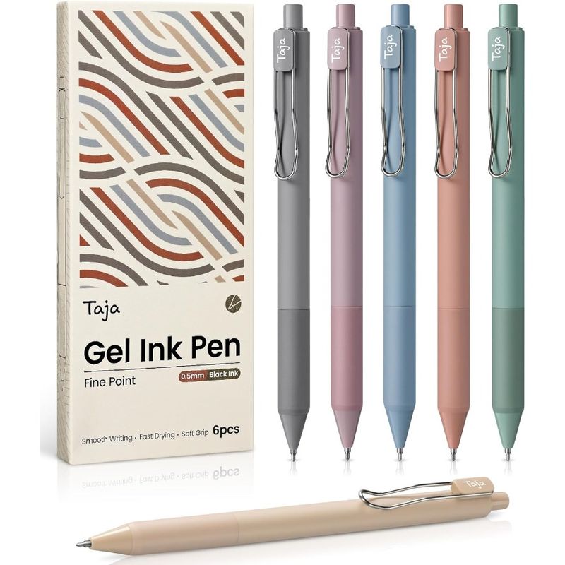 Gel Pens 6pcs 0.5mm Fine Point Smooth Writing Pens Quick Dry Black Ink Pens For Journaling And Note Taking Cute Aesthetic Pens_voghion.com