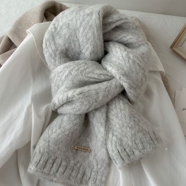 Sciarpa lavorata a maglia tinta unita in alpaca Albaka per donna in inverno, nuova miscela di lana di alta qualità, versione coreana, studentessa alla moda_voghion.com
