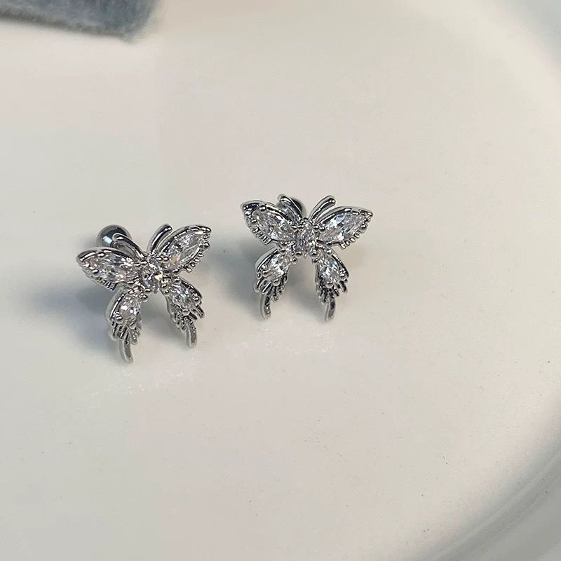 Piercing all'orecchio di alta qualità con nodo in acciaio al titanio e filo intrecciato, per donna, a farfalla_voghion.com