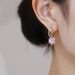 Pink four leaf flower pearl for women, light luxury, high-end sense, fashionable temperament, ear buckles, new trendy_voghion.com