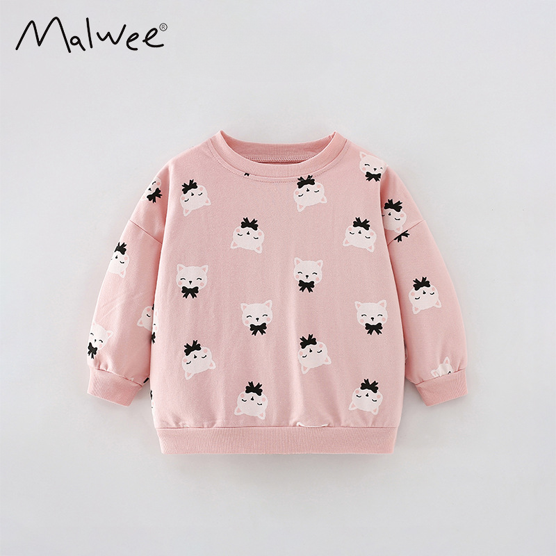 Meisjes Sweatshirt Herfst Winter Nieuwe Stijl Kleine en Middelgrote Kinderen Ronde Hals Lange Mouw Leuke Kindertop_voghion.com