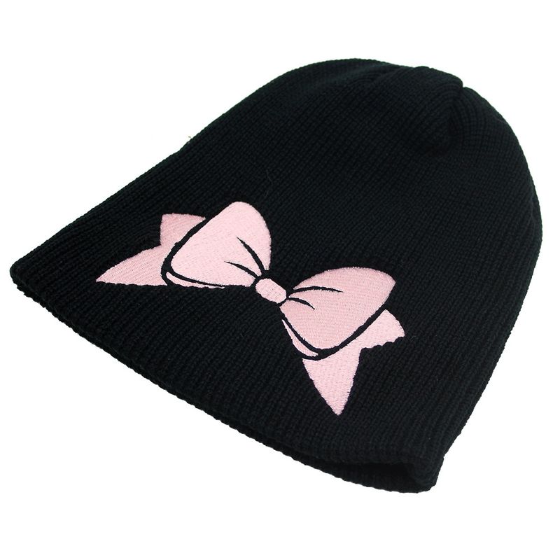Die gleiche schleifenbestickte Strickmütze für Damen und Herren, Thermo-Überzug für den Außenbereich im Herbst und Winter, Wollmütze, Kaltmütze_voghion.com