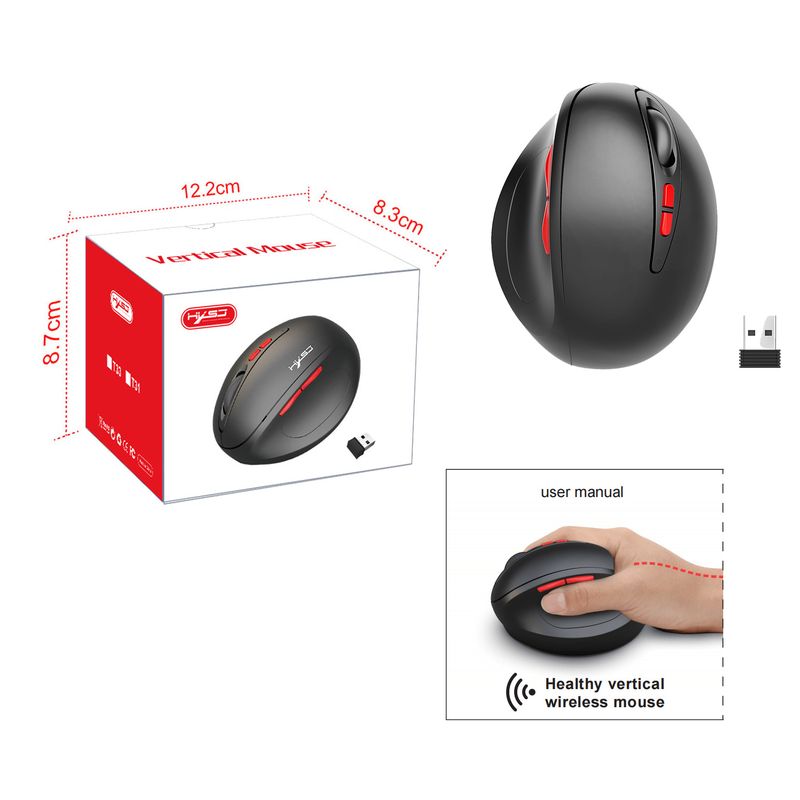2.4G Wireless 2400dpi Ergonomic Vertical Mouse Office Game_voghion.com