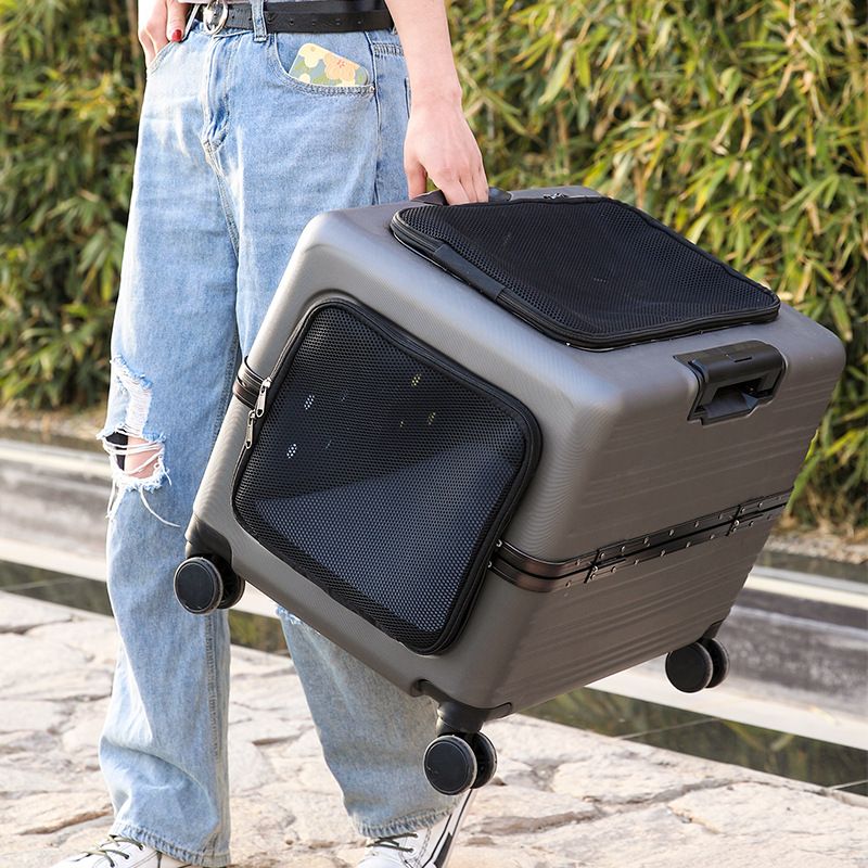 Pet Trolley Cat Capacity Two Medium And Large Pets Outgoing Bag Transparent Travel Box Portable Dog_voghion.com