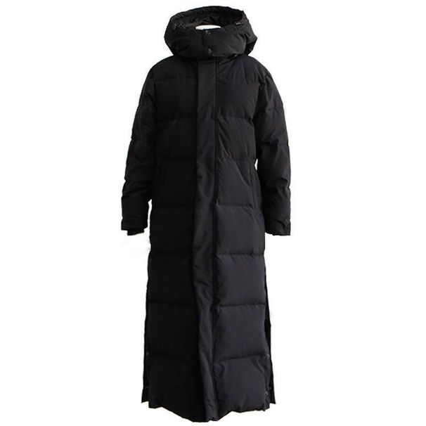 Piumino extra lungo da donna in stile coreano – Giacca invernale alla caviglia in nero (S-3XL), imbottito in piumino biologico, vestibilità oversize_voghion.com