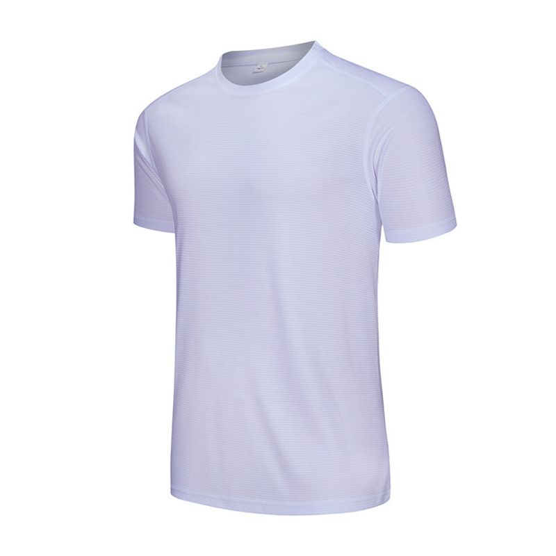 Men's Ice Silk Polyester Quick Drying Short Sleeved T-shirt Breathable Summer Outdoor Sports Slim Fit Super Soft Top_voghion.com