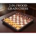 2-in-1 Magnetic Chess And Checkers Foldable Plastic Chessboard With Wood Grain_voghion.com