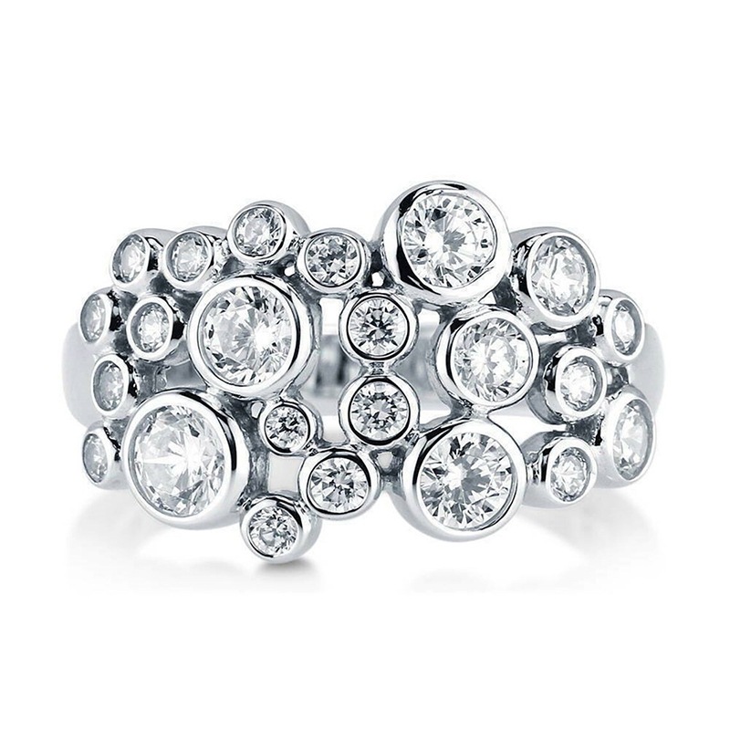 Anello circolare circolare con zirconi di lusso alla moda reale femminile Cao Shi irregolare All Sky Star_voghion.com