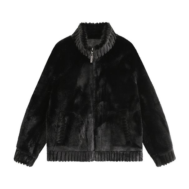 Veste polaire réversible pour homme – Mélange de polyester imperméable, design double face noir/marron (M-4XL), un indispensable du streetwear_voghion.com