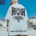 C&JAmerican Kurzarm T-Shirt Herren Sommer Street Graffiti Ins Fashion Hip Hop Lose T-Shirt Übergroße High Street Halbarm_voghion.com