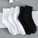 Breathable Cotton Socks For Men & Women - Comfortable Athletic Socks (Ankle/Mid-Calf/Over-Calf) In Classic Black & White_voghion.com