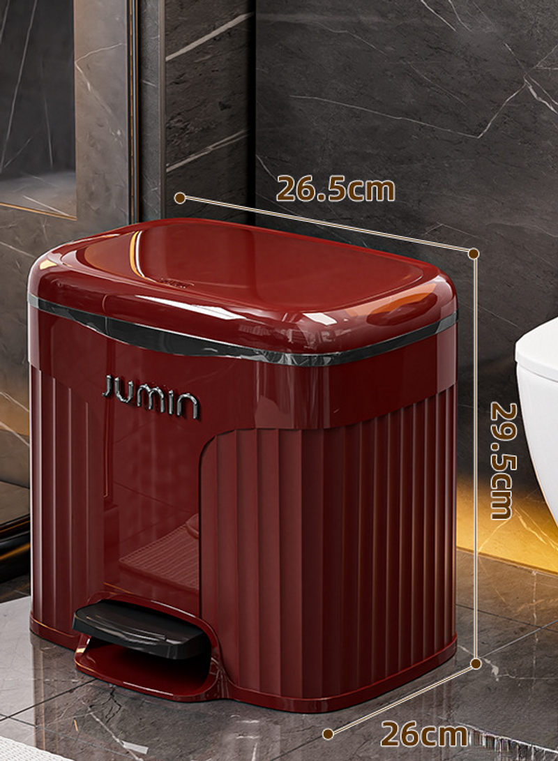Light Luxury Household Living Room Trash Bin, Press Foot Pedal, Toilet, Bathroom, Bedroom Storage With Lid, Large_voghion.com