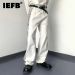 IEFB Design Lös Raka Herr Fritidsbyxor 2022 Koreanskt Mode Kontrastfärg Jeans med vida ben Man Byxor Vintage_voghion.com