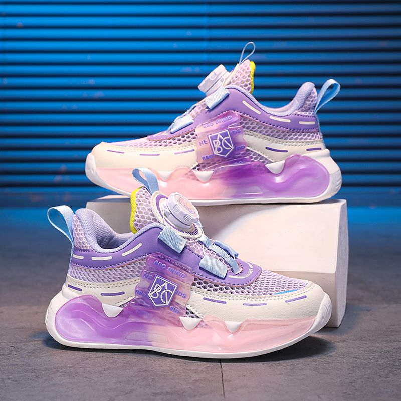  Verão novo respirável malha única fivela giratória esportes e sapatos infantis casuais_voghion.com