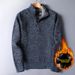 Fashion Fleece Thickened Autumn And Winter New Men's Sweater Zipper Sweater Pullover Loose Knitted Sweater Jacket_voghion.com