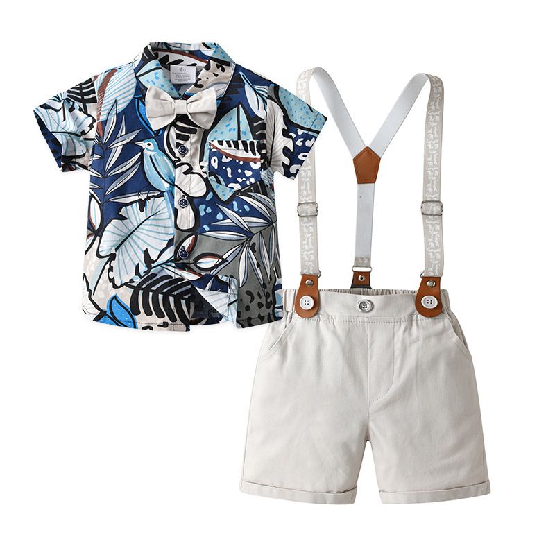 Baby clothes Gentlemen's overalls three-piece children's suit Baby summer short sleeved boy's summer suit_voghion.com