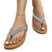Damenschuhe Große Größe Damenschuhe Sommer Neue Strass Clip Toe Flache Freizeitschuhe Flip-Flops Strandschuhe_voghion.com