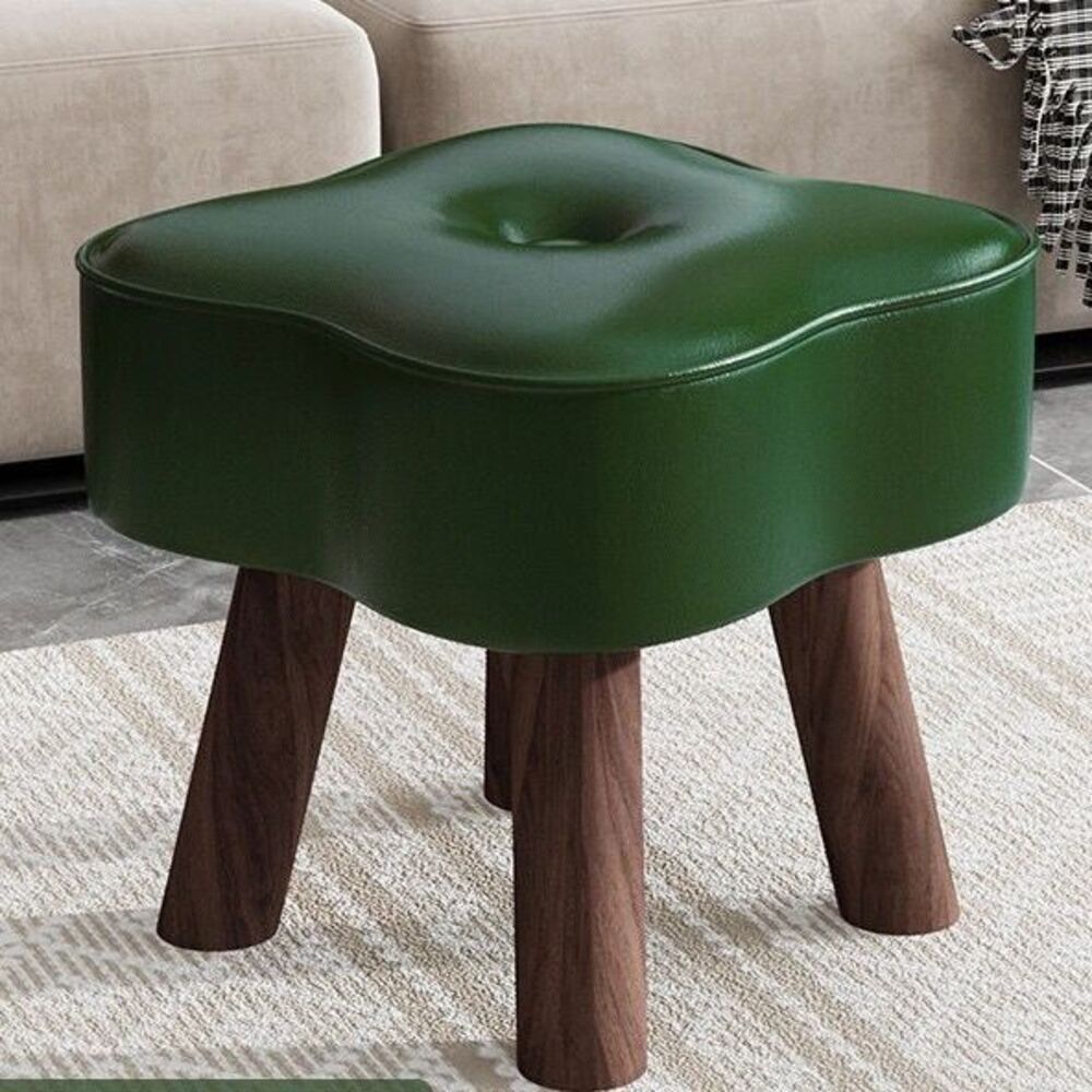 High-end Adult Internet Celebrity Solid Wood Small Flower Sofa Home Coffee Table Living Room Four-leaf Clover Stool_voghion.com