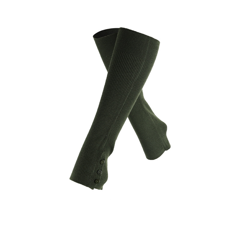 Yoga button socks short knee-length ballet dance socks women's warm leg warmers Treadle socks_voghion.com