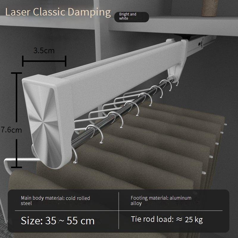 ​Laser-Cut Extendable Pull-Out Pants Hanger System - Built-In Sliding Rail For Walk-In Closet (Top Mount Design)​_voghion.com