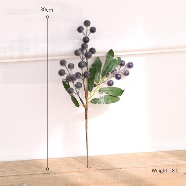 Artificial Blueberry Sprigs – Realistic Berry Branches For Christmas Decor, DIY Wreaths & Floral Arrangements (12-Piece Set)_voghion.com
