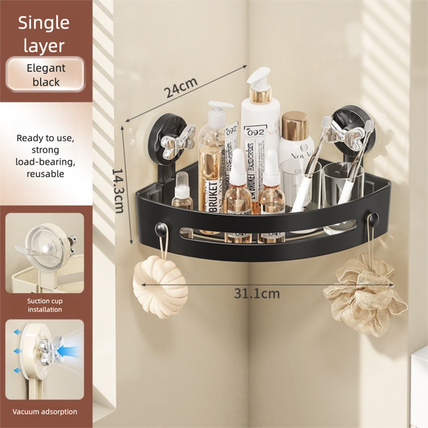 Hoek geboorde badkamer driehoek wastafel wandgemonteerde opbergrek toilet wasruimte keuken organizer_voghion.com