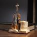 Adorno creativo de violín para escritorio, para el hogar, la sala de estar, TV, vinoteca, sala de estudio, soporte para bolígrafos, decoración de exhibición_voghion.com